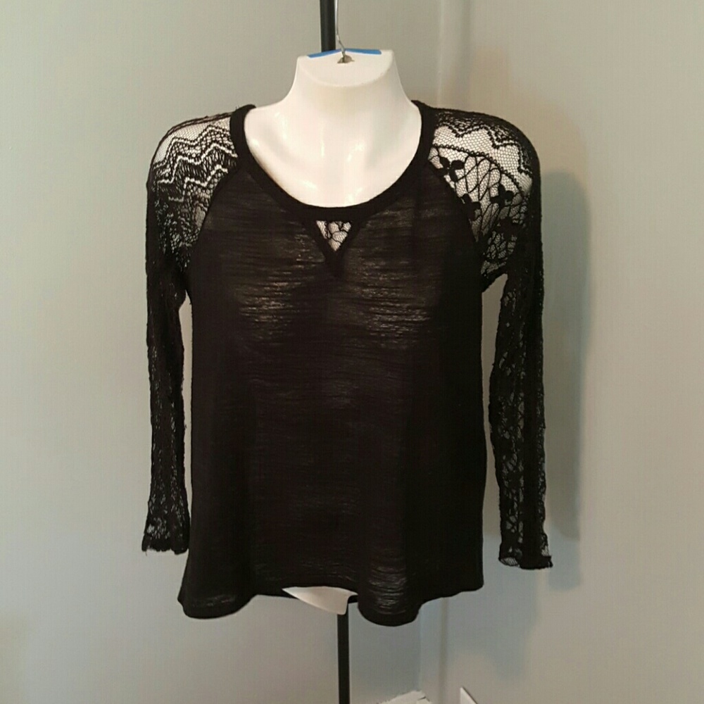 Black crochet sweater